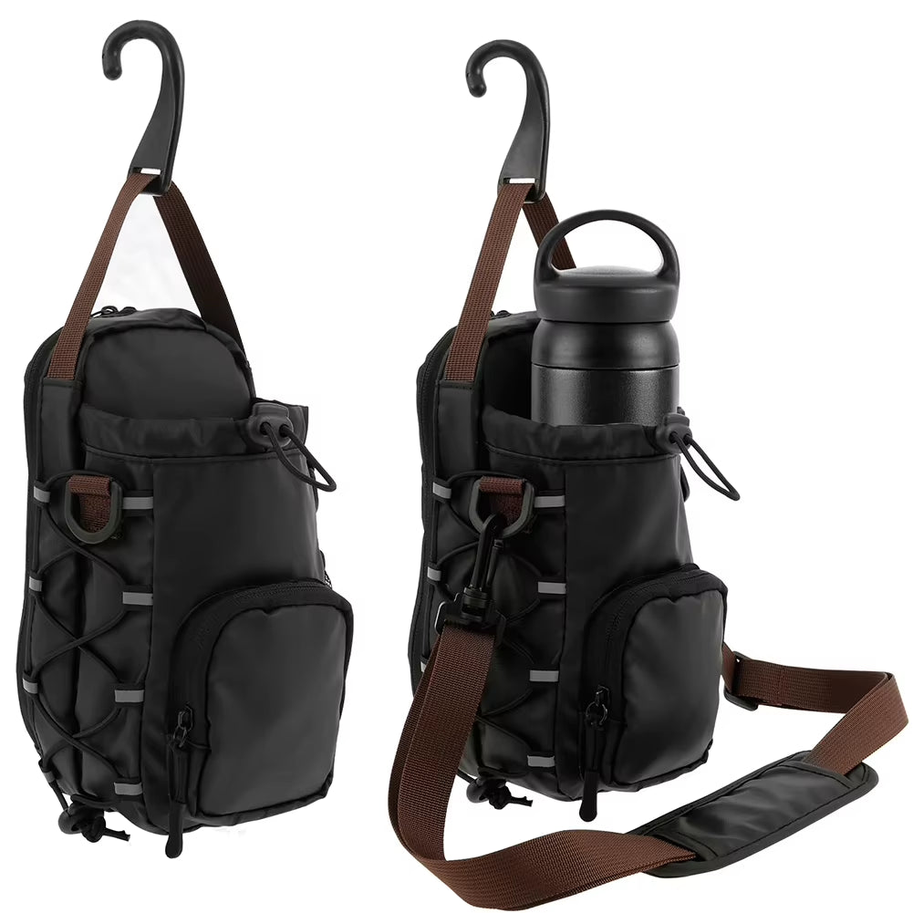 Magnetic Gym Sling Bag with Water Bottle Holder Gym Chest Pouch Gym Bottle Carrier Bag for Men Women Gym Accessories Organizer